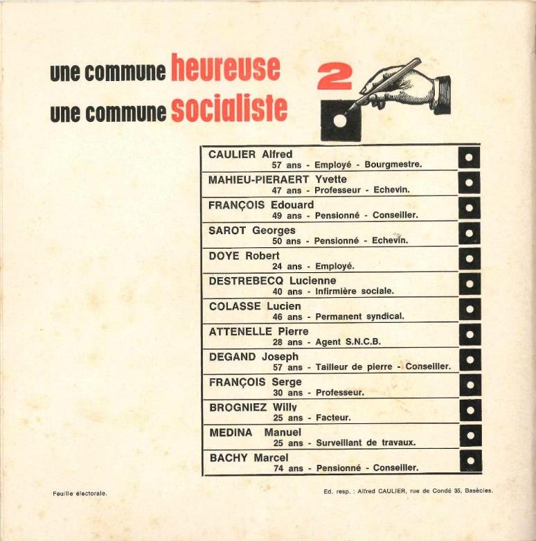 Elections communales 11 10 1970 ps n 2 folder 9
