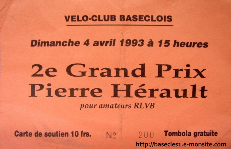 Grand prix cyclisme basecles 4 avril 1993