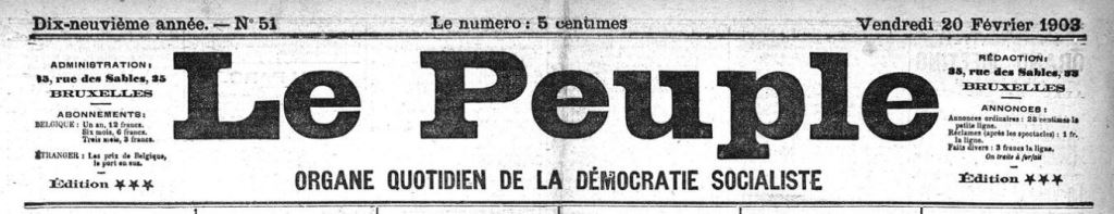 Le peuple greve 20 fevrier 1903 titre