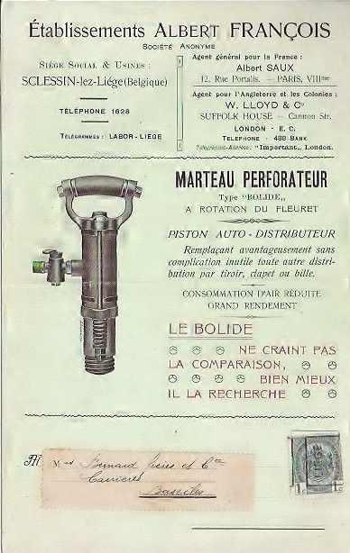 Publicité envoyée à Bernard Frères 1909