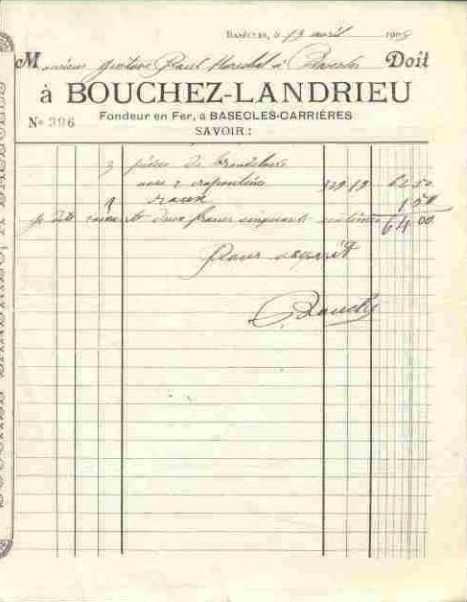Fonderie Bouchez-Landrieu 1908